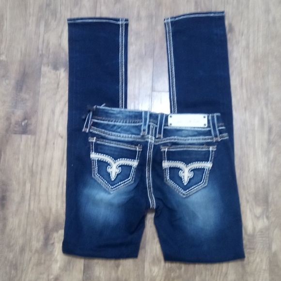 Rock Revival Women's 26 Straight Blair Embellished Faux Leather NWT - Picture 7 of 12